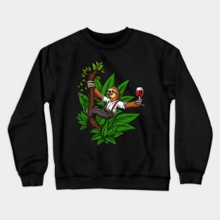 Funny Sloth Wine Drinking Lover Crewneck Sweatshirt